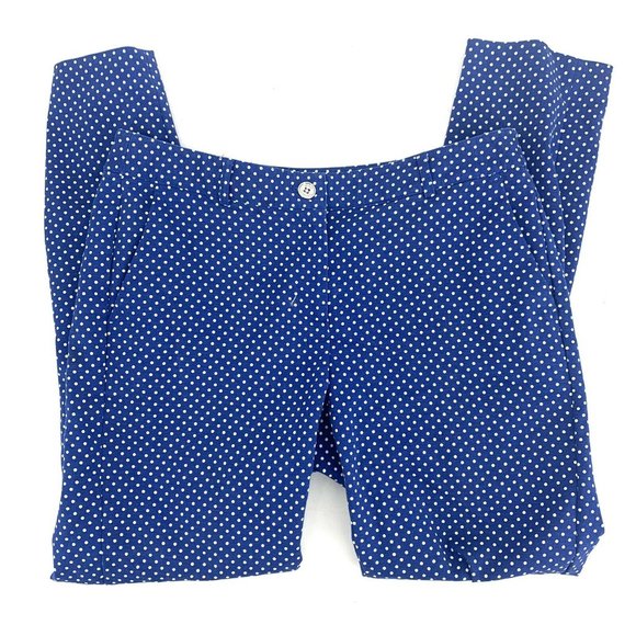 Size 6 Michael Michael Kors Blue Polka Dot Pleated - Picture 1 of 6